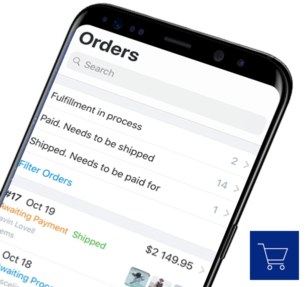 IONOS eCommerce - Mobile eCommerce Management App ecommerce portfolio project by Dev Technosys